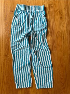 Vintage Silver Unicorn youth 10-12 blue and white striped pants with elastic